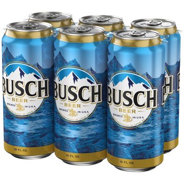 Busch Beer 6 pk Cans, 16 oz