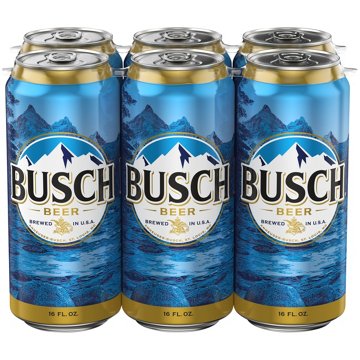 Busch Beer 6 pk Cans, 16 oz