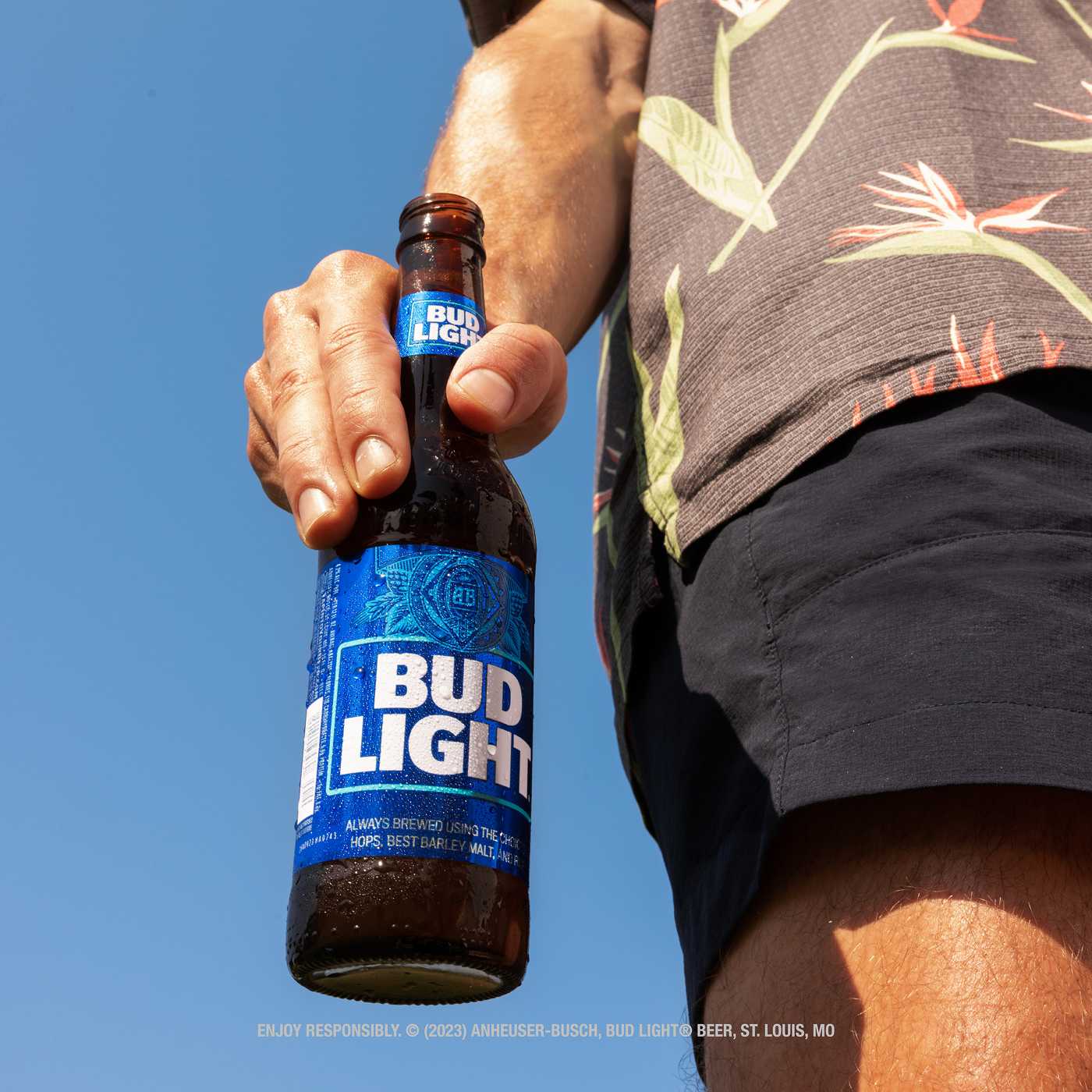 Bud Light Lager Beer Bottle; image 7 of 7