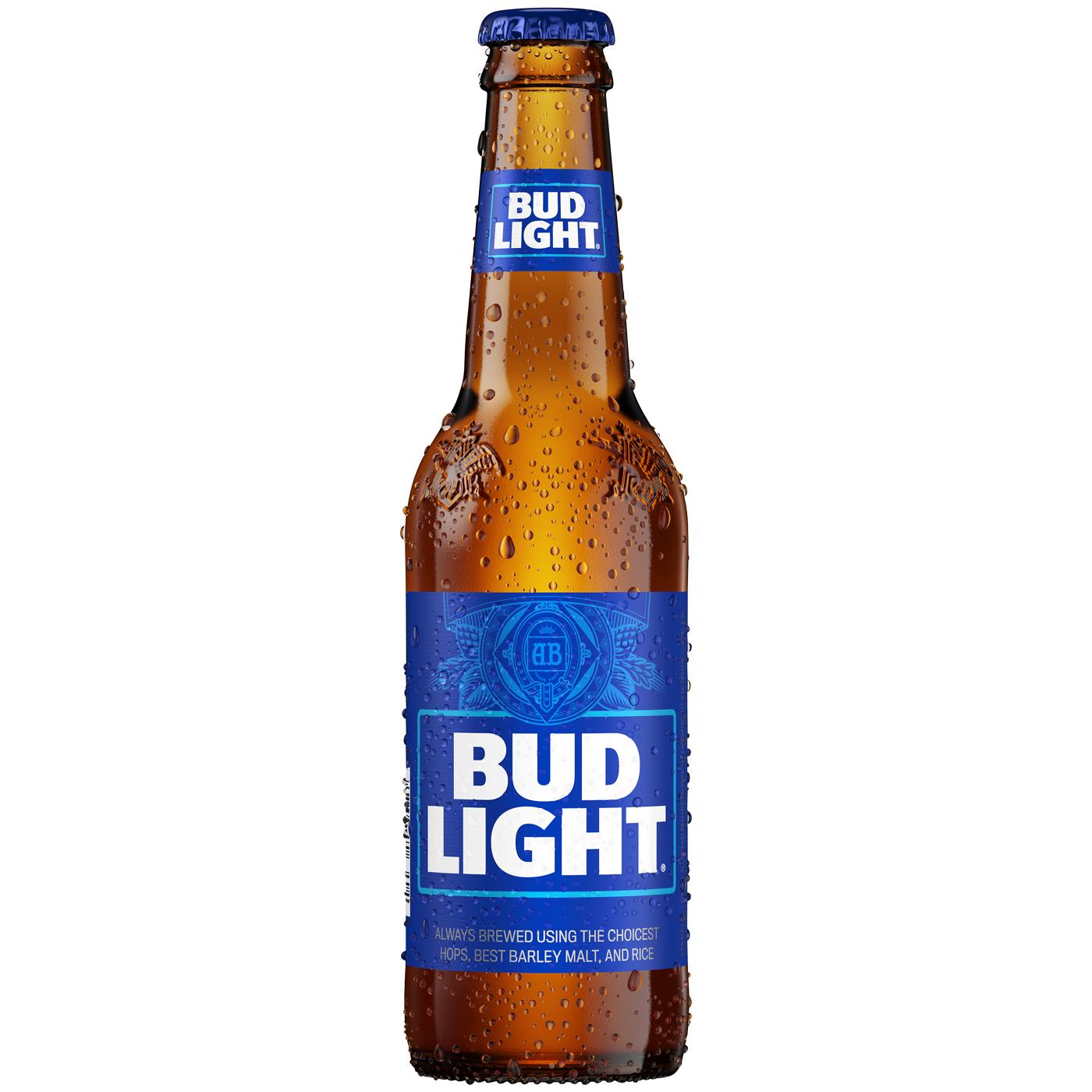 Bud Light Lager Beer Bottle; image 1 of 7