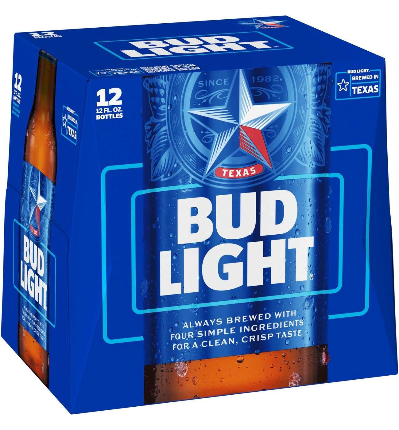 Bud Light Lager Beer Bottles, 12 pack; image 1 of 7