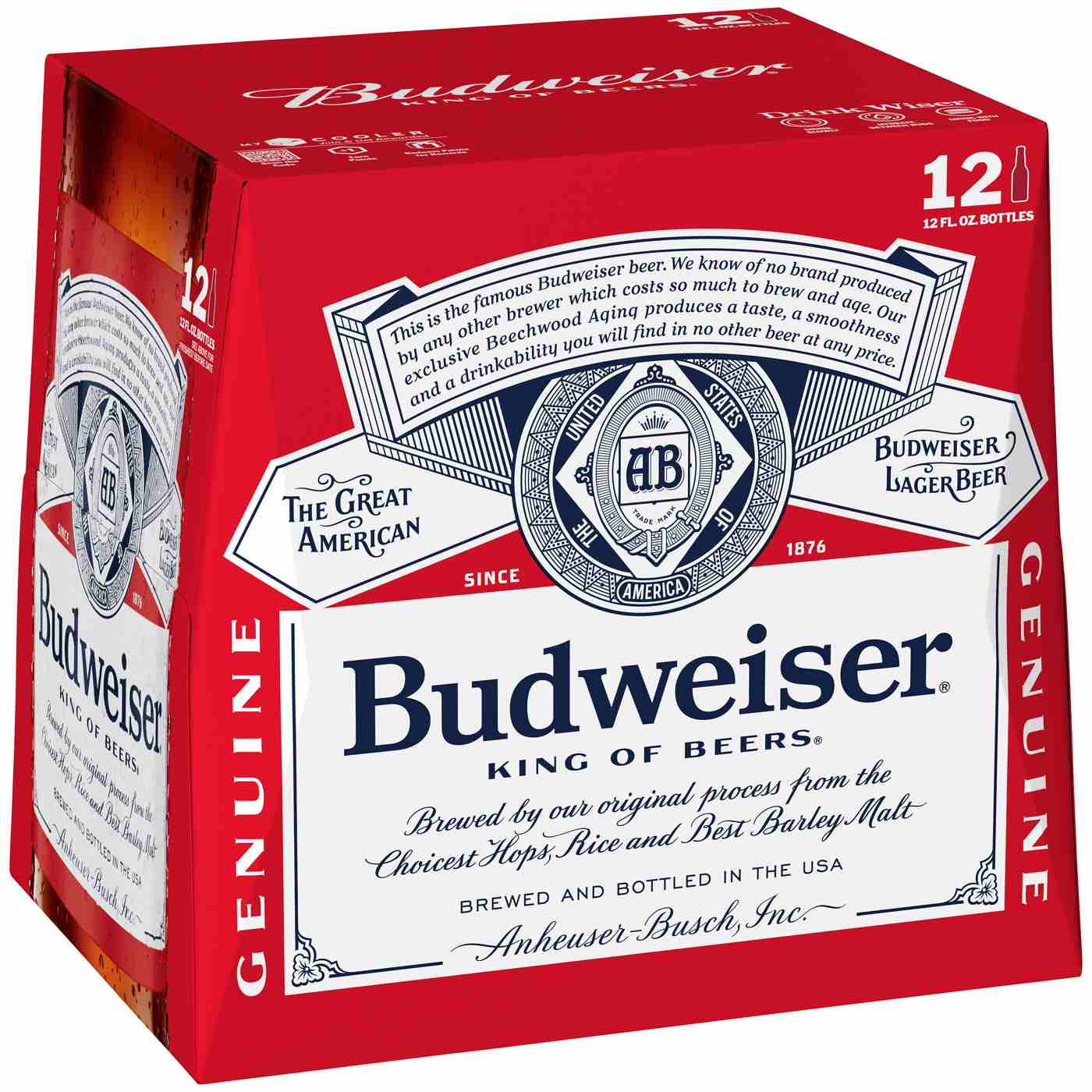 Budweiser Beer 12 pk Bottles; image 1 of 2