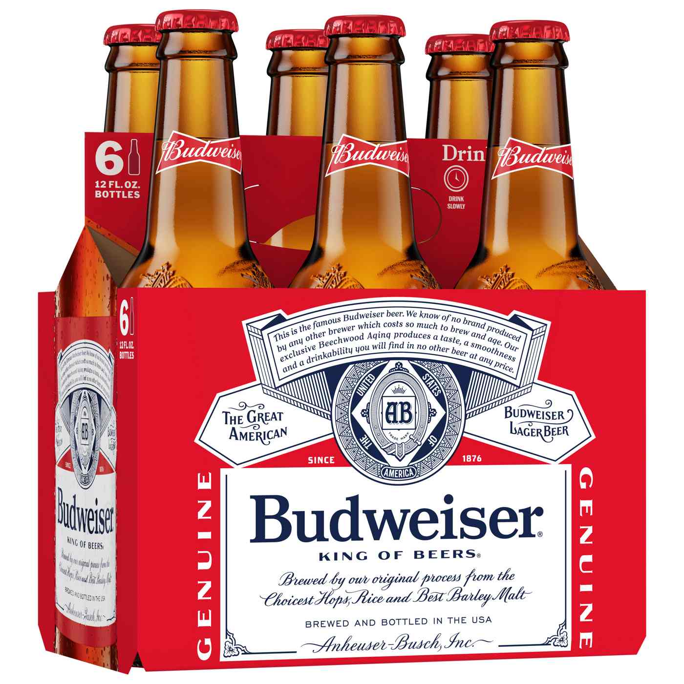 Budweiser Beer 6 pk Longneck Bottles; image 1 of 2