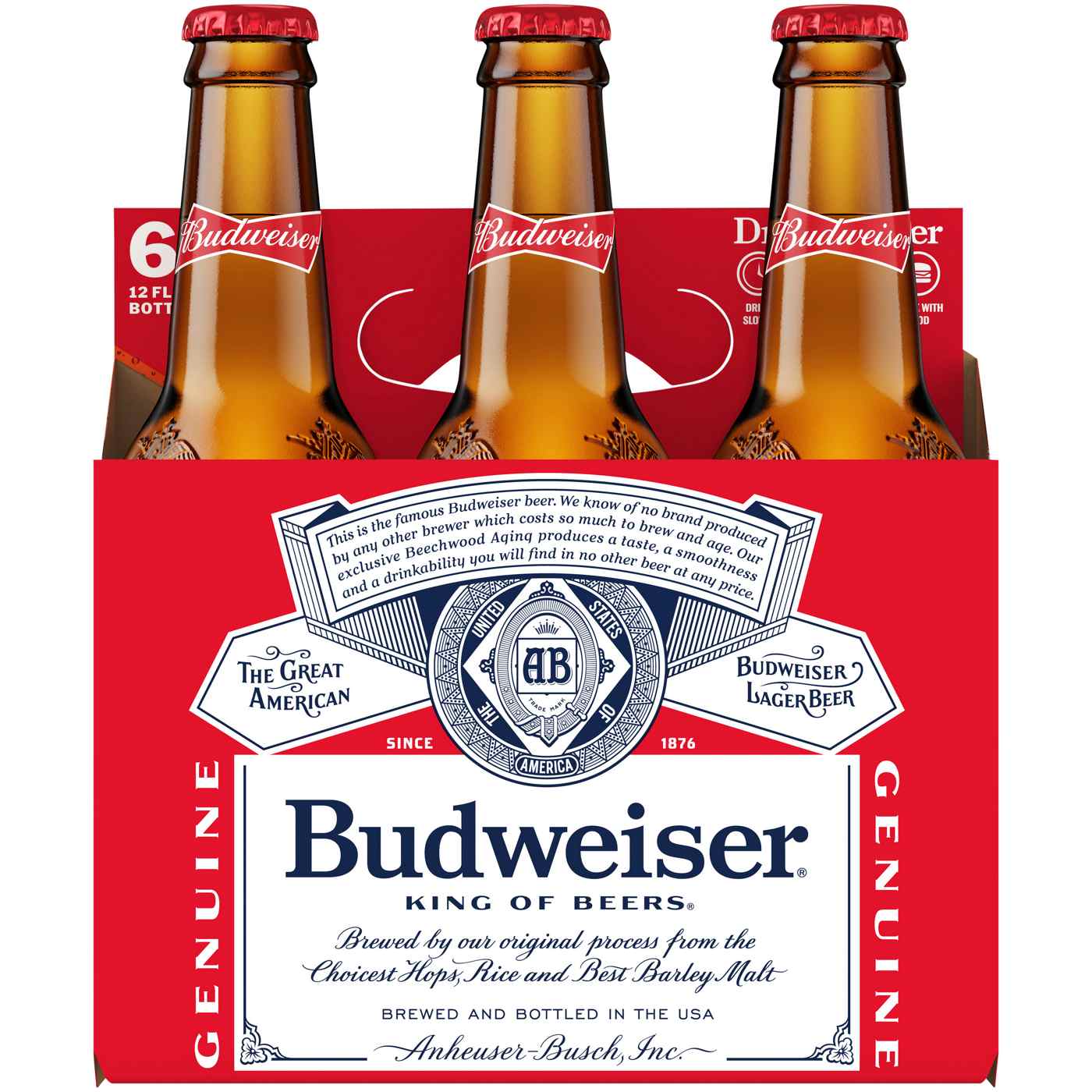 Budweiser Beer 6 pk Longneck Bottles; image 2 of 2