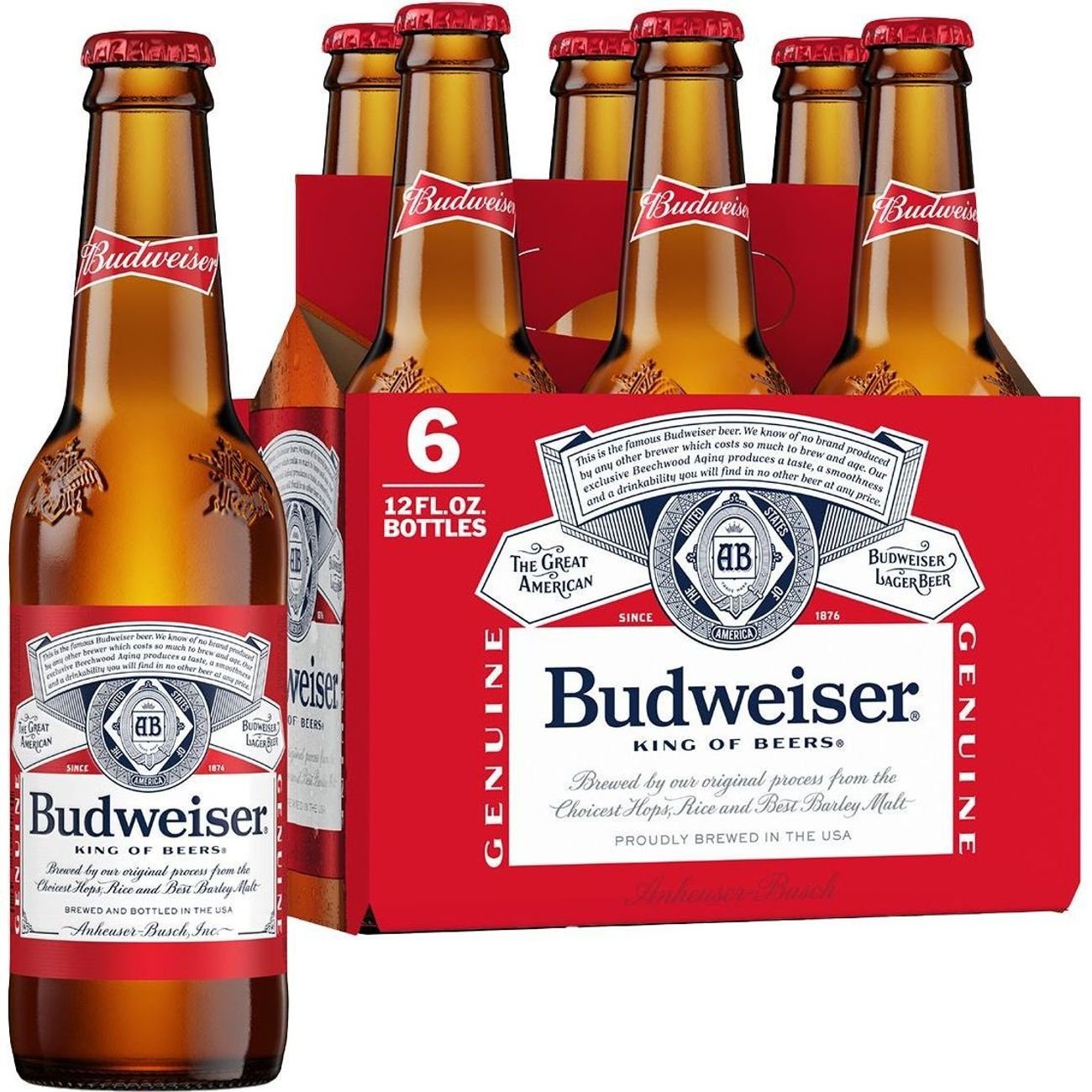 Budweiser Beer 12 Oz Longneck Bottles Shop Beer At H E B
