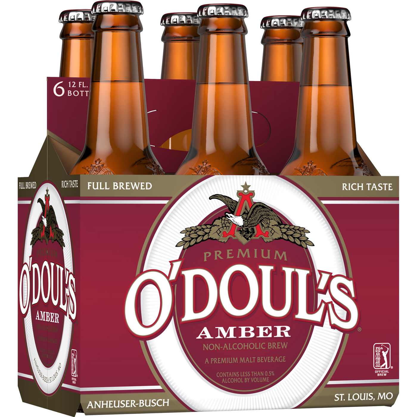 O'Douls Amber Non-Alcoholic Beer 6 pk Bottles; image 1 of 2