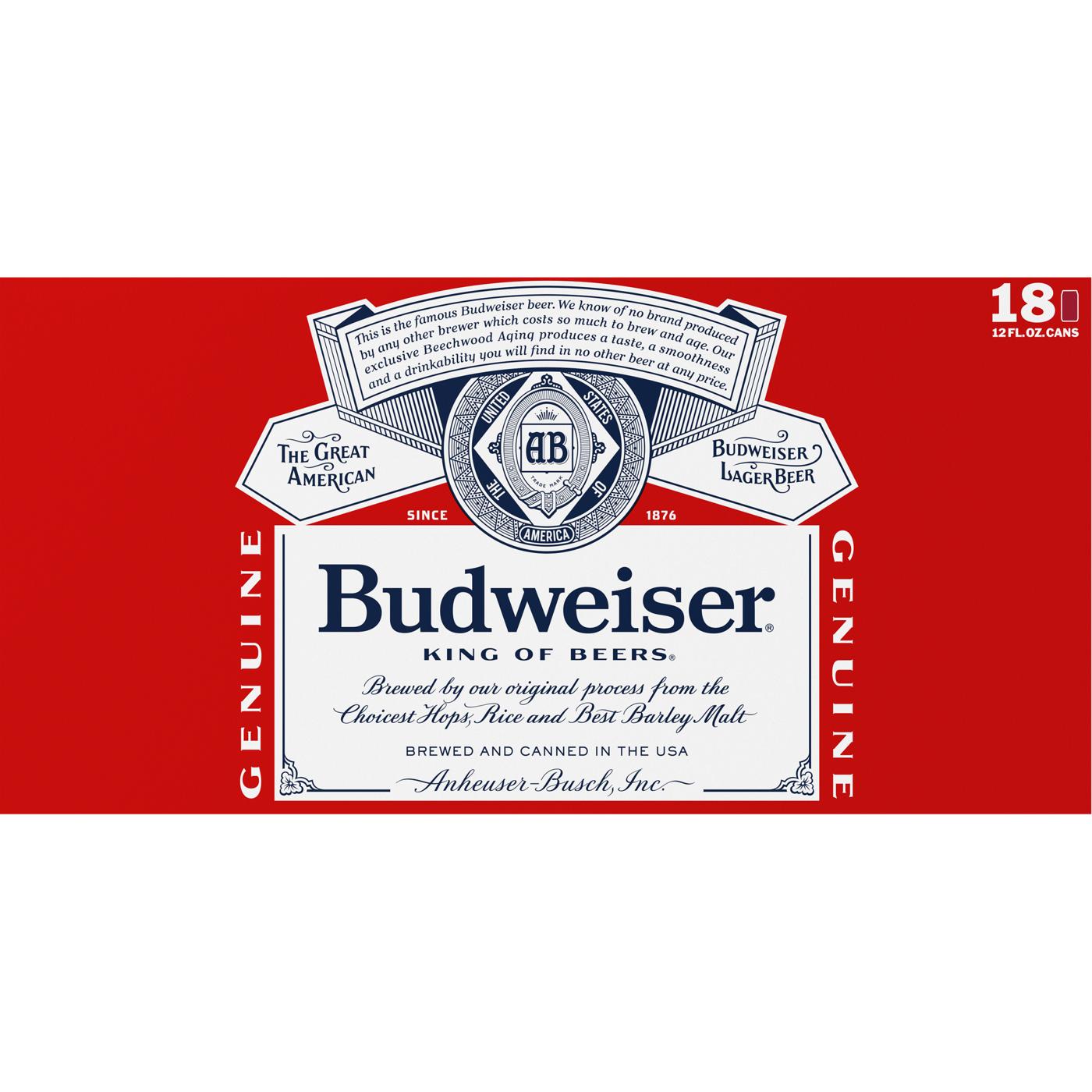 Budweiser Beer 18 pk Cans; image 2 of 2