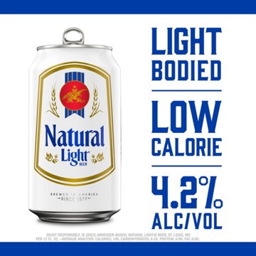 Natural Light Beer 18 pk Cans, 12 oz