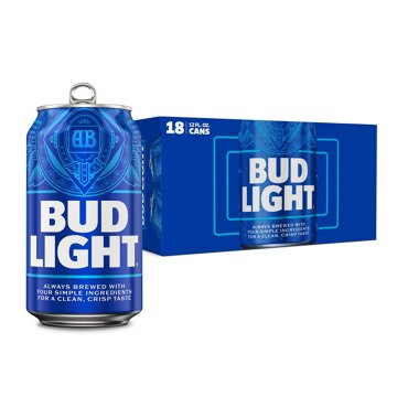 Bud Light American Lager Beer Cans, 18 pack, 12 oz