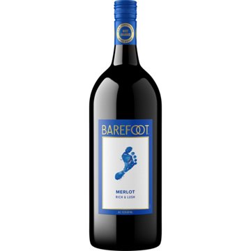 Barefoot Merlot California Red Wine, 1.5 L