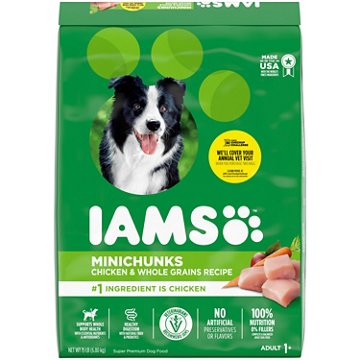 IAMS Proactive Health Minichunks Adult Small Kibble Dry Dog Food - Real Chicken and Whole Grains, 15 lb