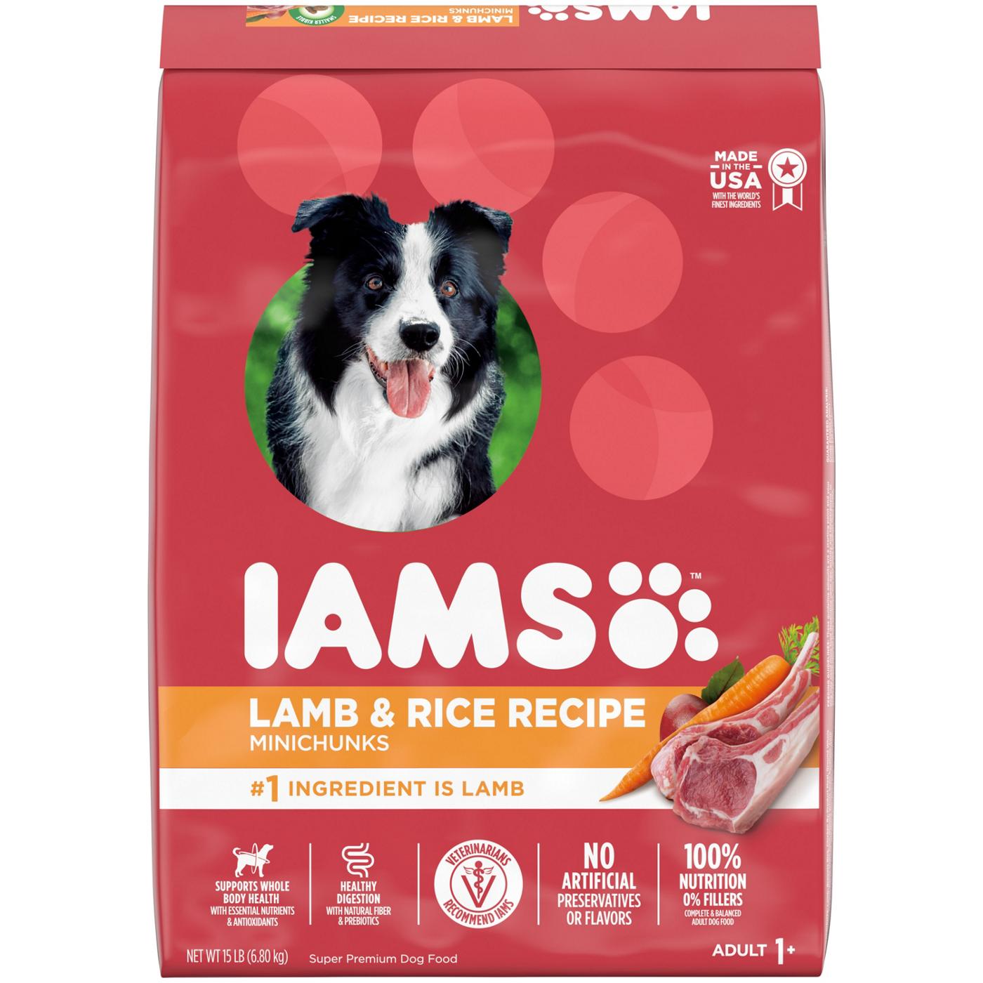 IAMS Minichunks Adult Dry Dog Food Lamb Rice Recipe Dog Kibble