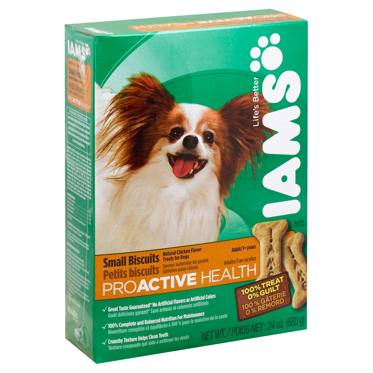 Iams Proactive Health Biscuits Small Natural Chicken Flavor Treats For