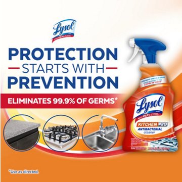 Lysol Kitchen Pro All Purpose Cleaner Spray, Multi Purpose Disinfecting Spray, Lemon, 22 oz
