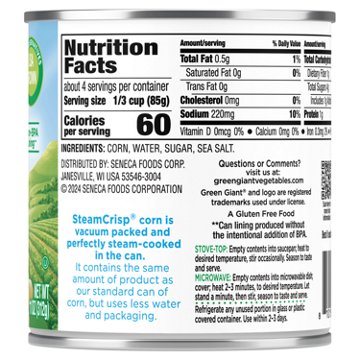 Green Giant Steam Crisp White Shoepeg Whole Kernel Corn, 11 oz