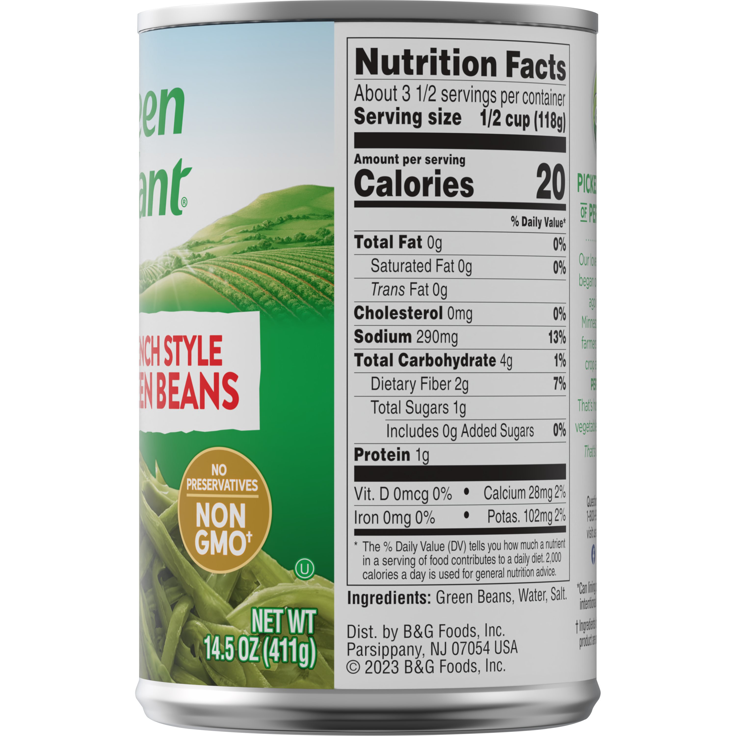 canned green beans nutrition facts