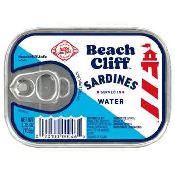 Beach Cliff Sardines in Water, 3.75 oz