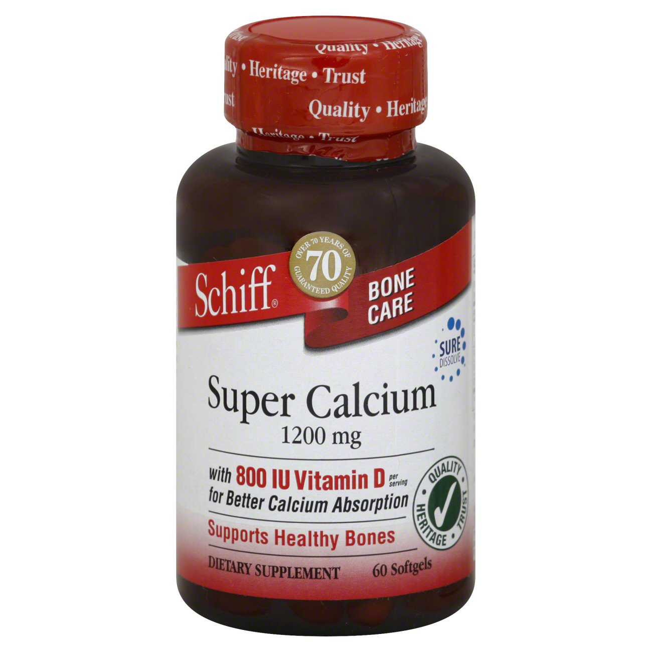 Schiff Bone Care Super Calcium 1200 mg With 800 IU Vitamin D Softgels
