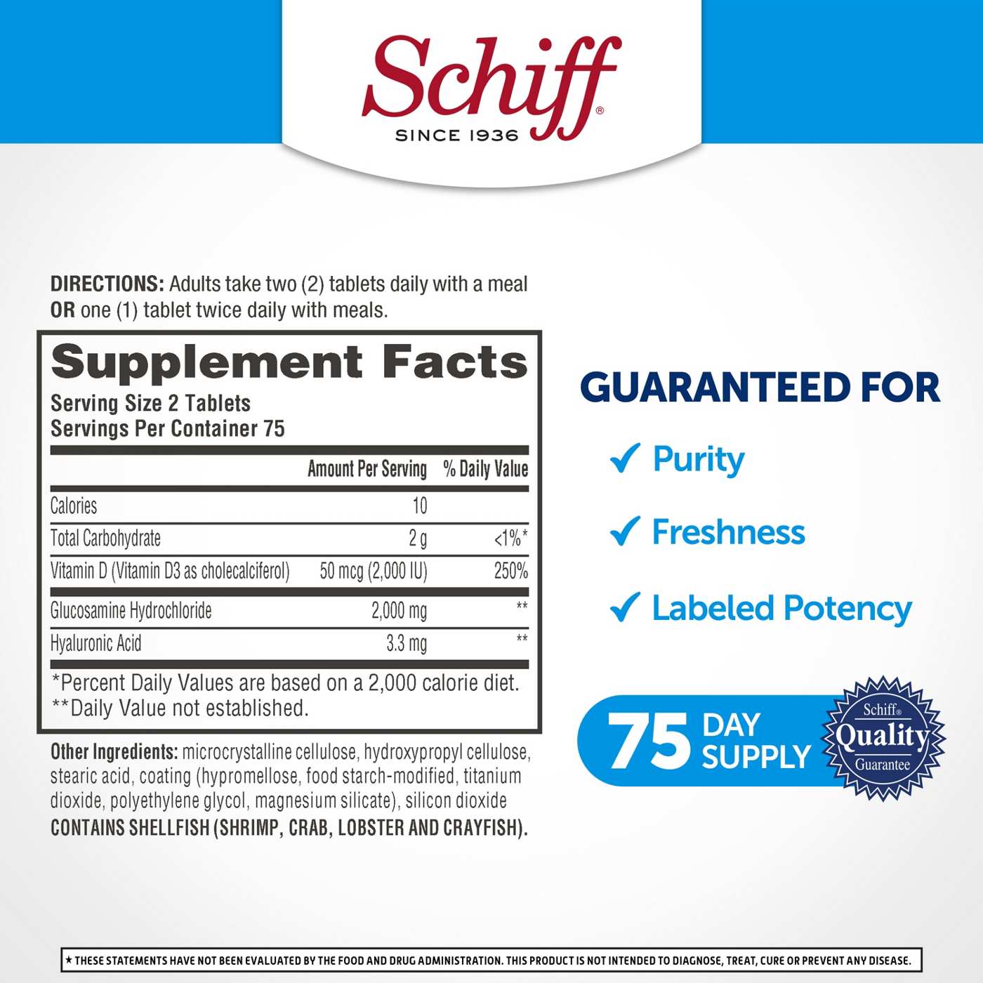 Schiff Joint Care Glucosamine 2000 mg Plus Vitamin D Maximum Strength Formula; image 5 of 6