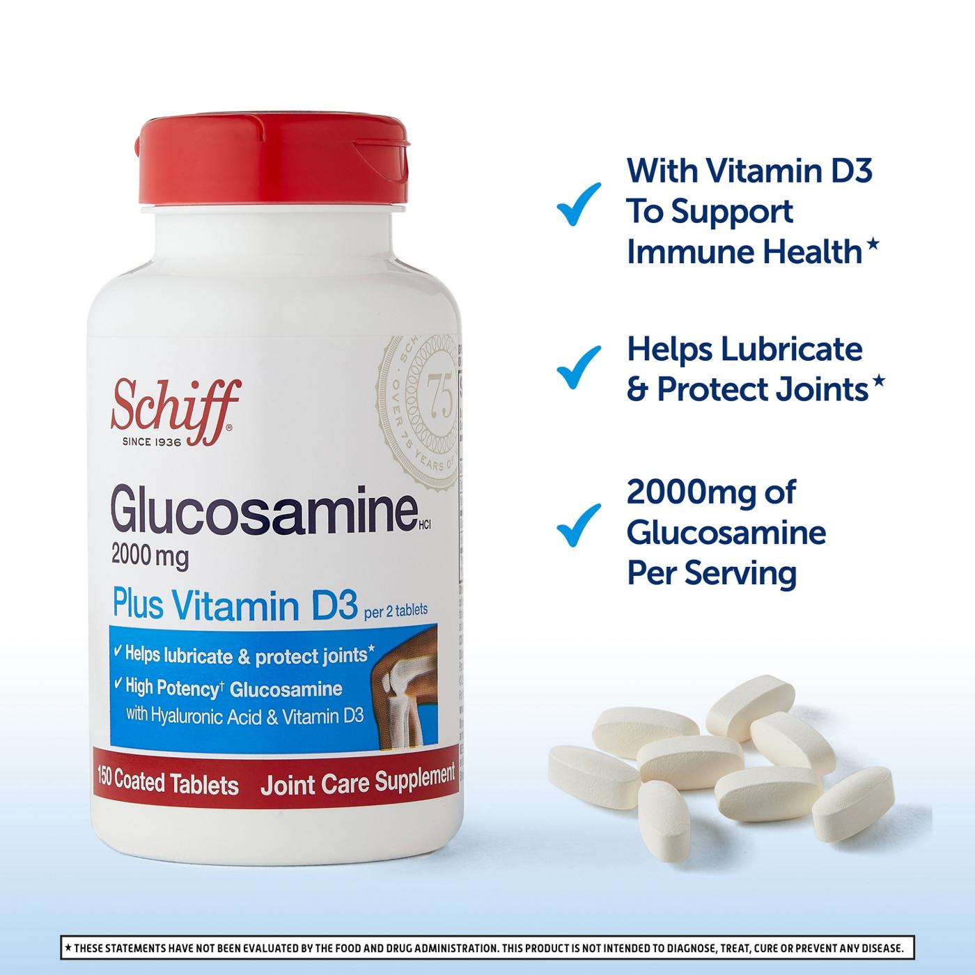 Schiff Joint Care Glucosamine 2000 mg Plus Vitamin D Maximum Strength Formula; image 6 of 6