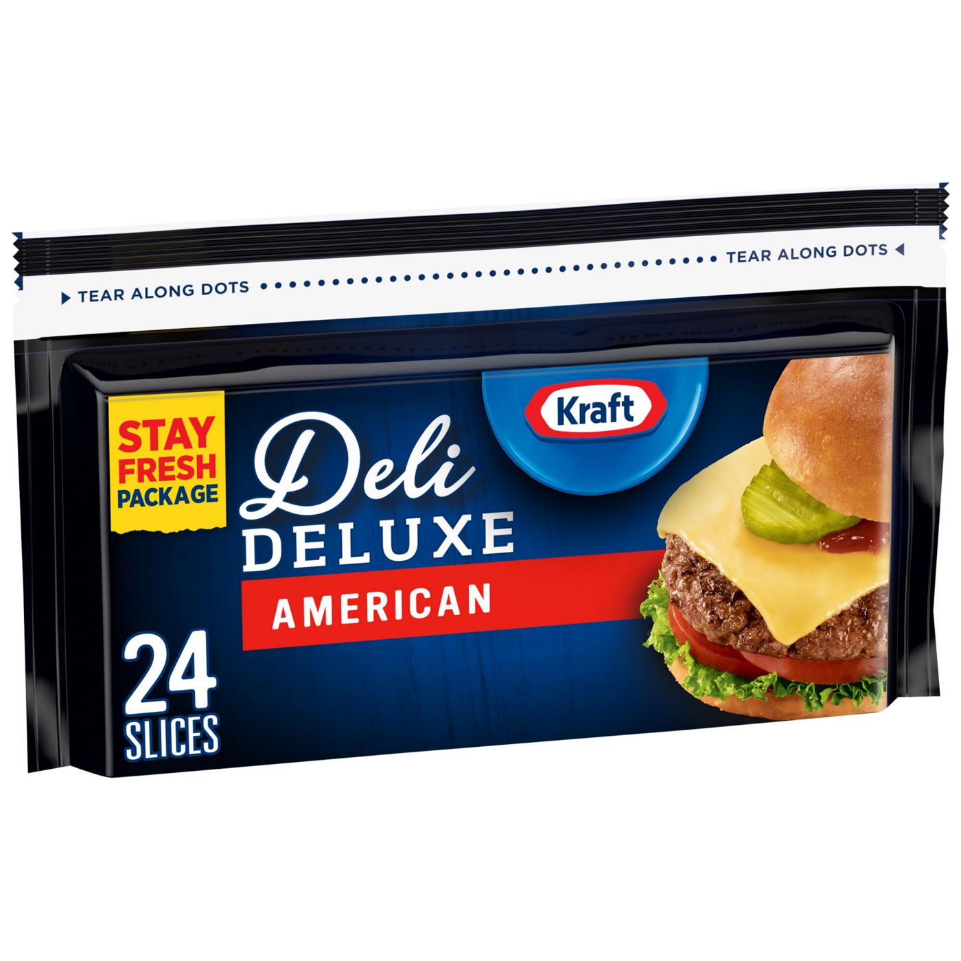 Kraft Deli Deluxe Cheese Slices, American Cheese; image 1 of 5