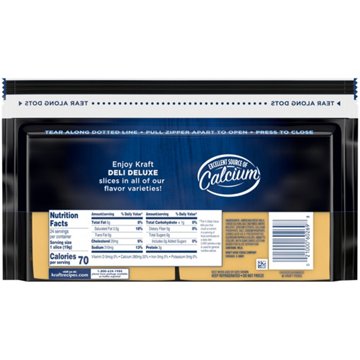 Kraft Deli Deluxe Cheese Slices, American Cheese, 24 ct