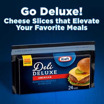 Kraft Deli Deluxe Cheese Slices, American Cheese, 24 ct