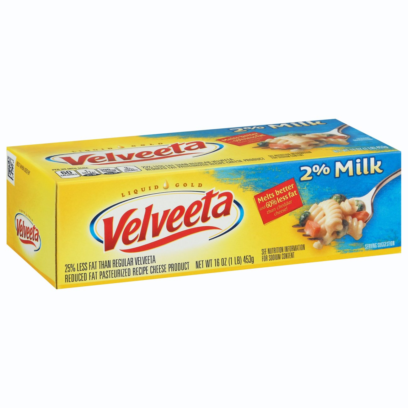 Kraft Velveeta Pasteurized Prepared Reduced Fat 2% Milk Cheese Product ...