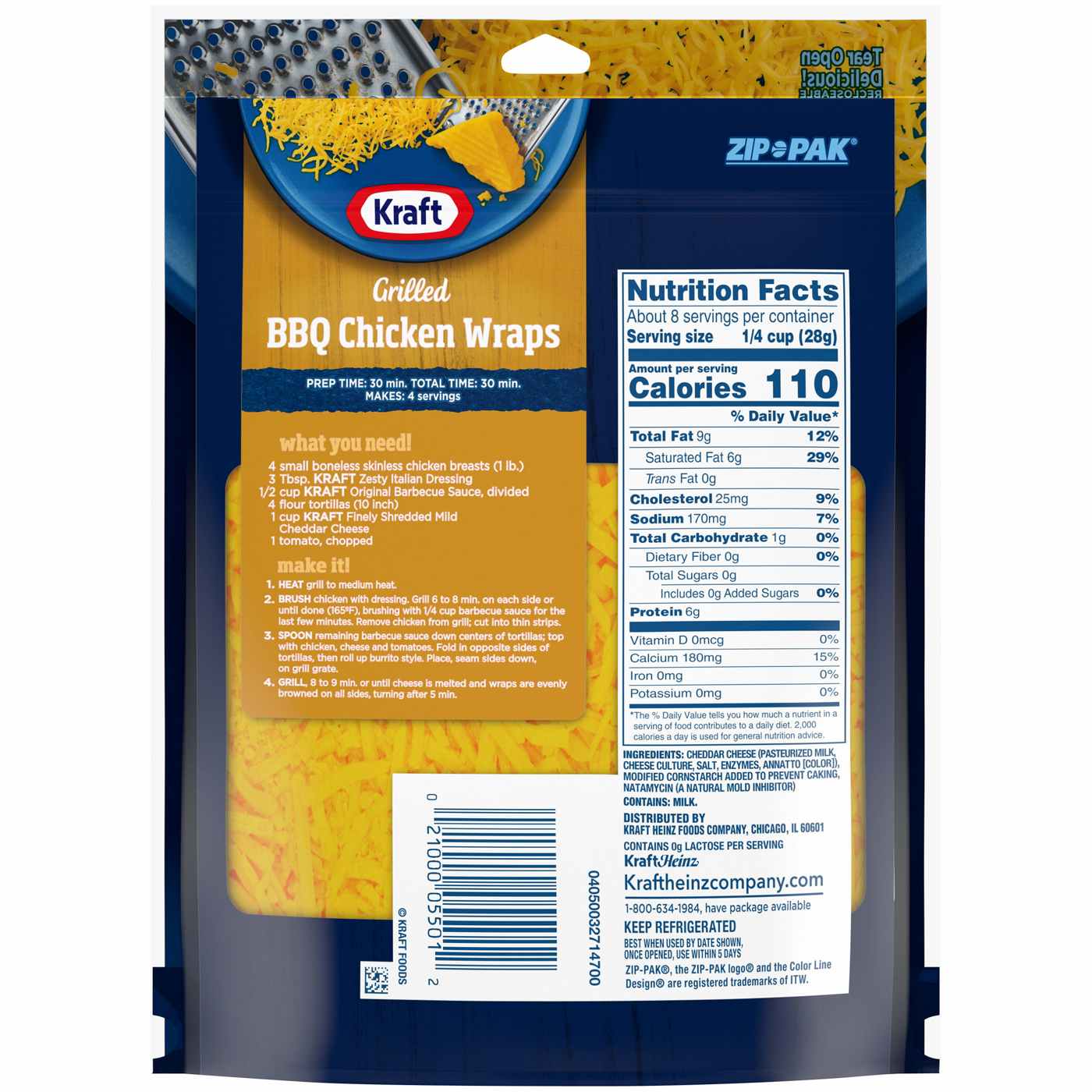 Kraft Mild Cheddar Finely Shredded Cheese; image 3 of 4