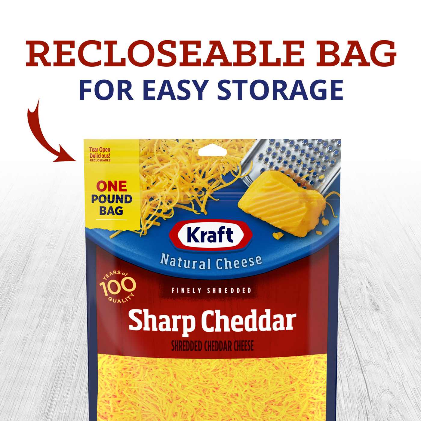 Kraft Sharp Cheddar Finely Shredded Cheese; image 3 of 4