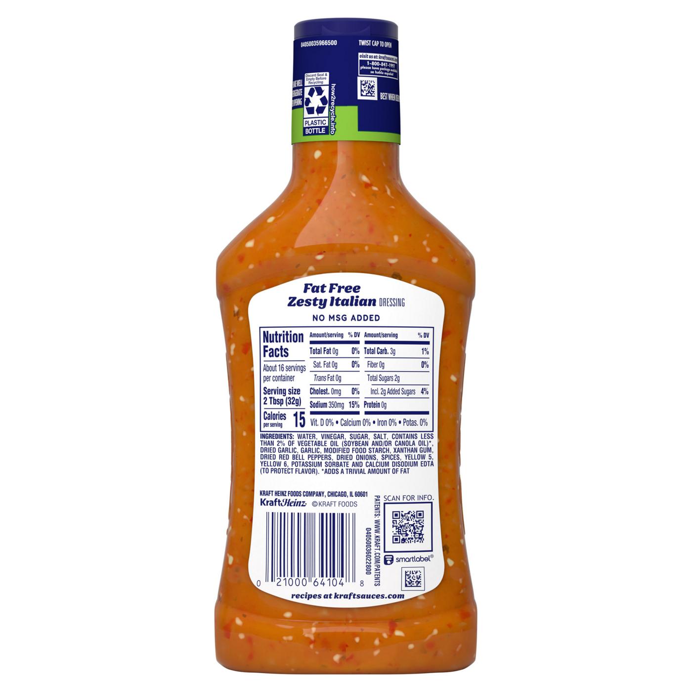 Kraft Zesty Italian Fat Free Dressing; image 2 of 9