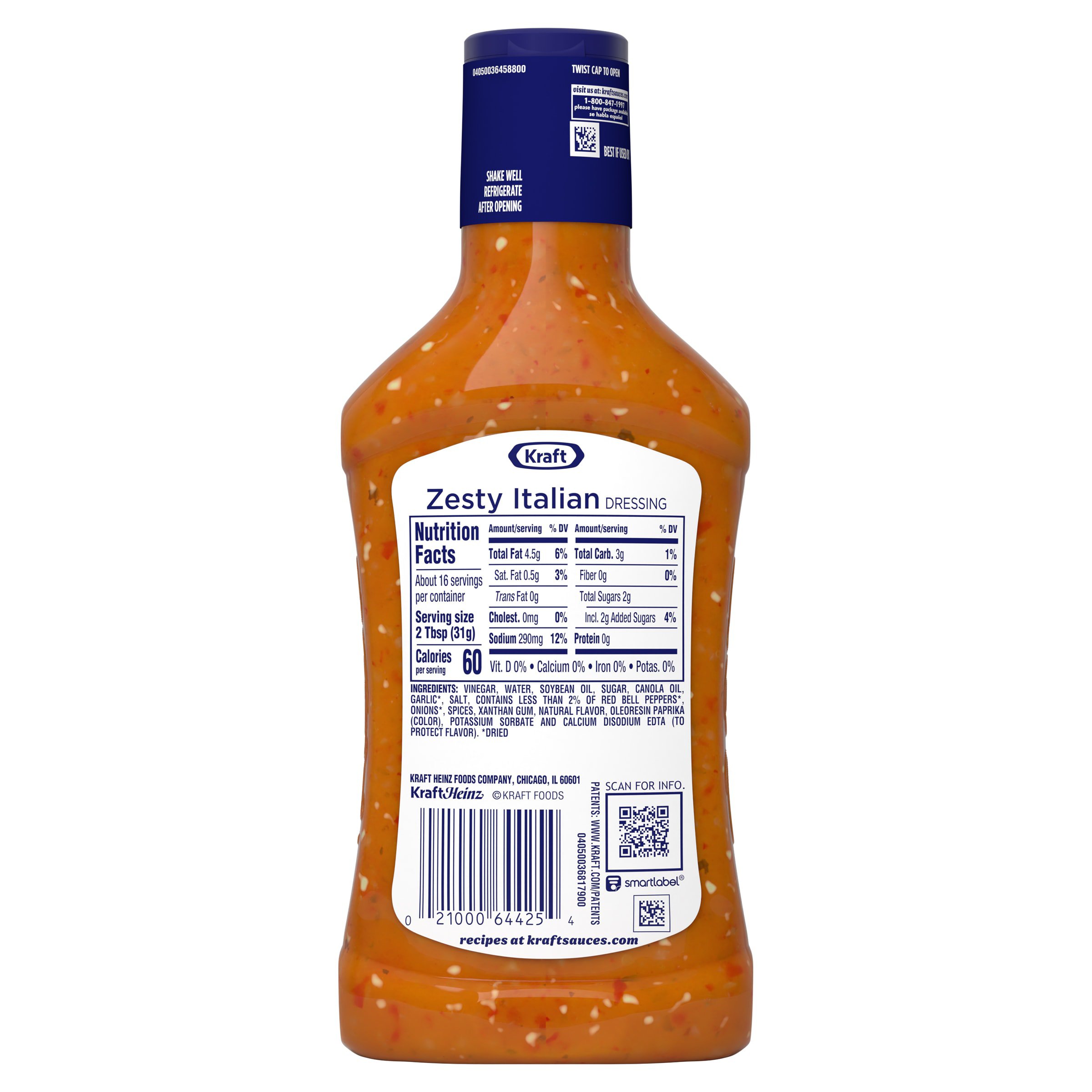 kraft italian dressing Classic Vinaigrette Proudly prepared in Canada this dressing is made with no artificial flavours or colours. Kraft Zesty Italian Salad Dressing