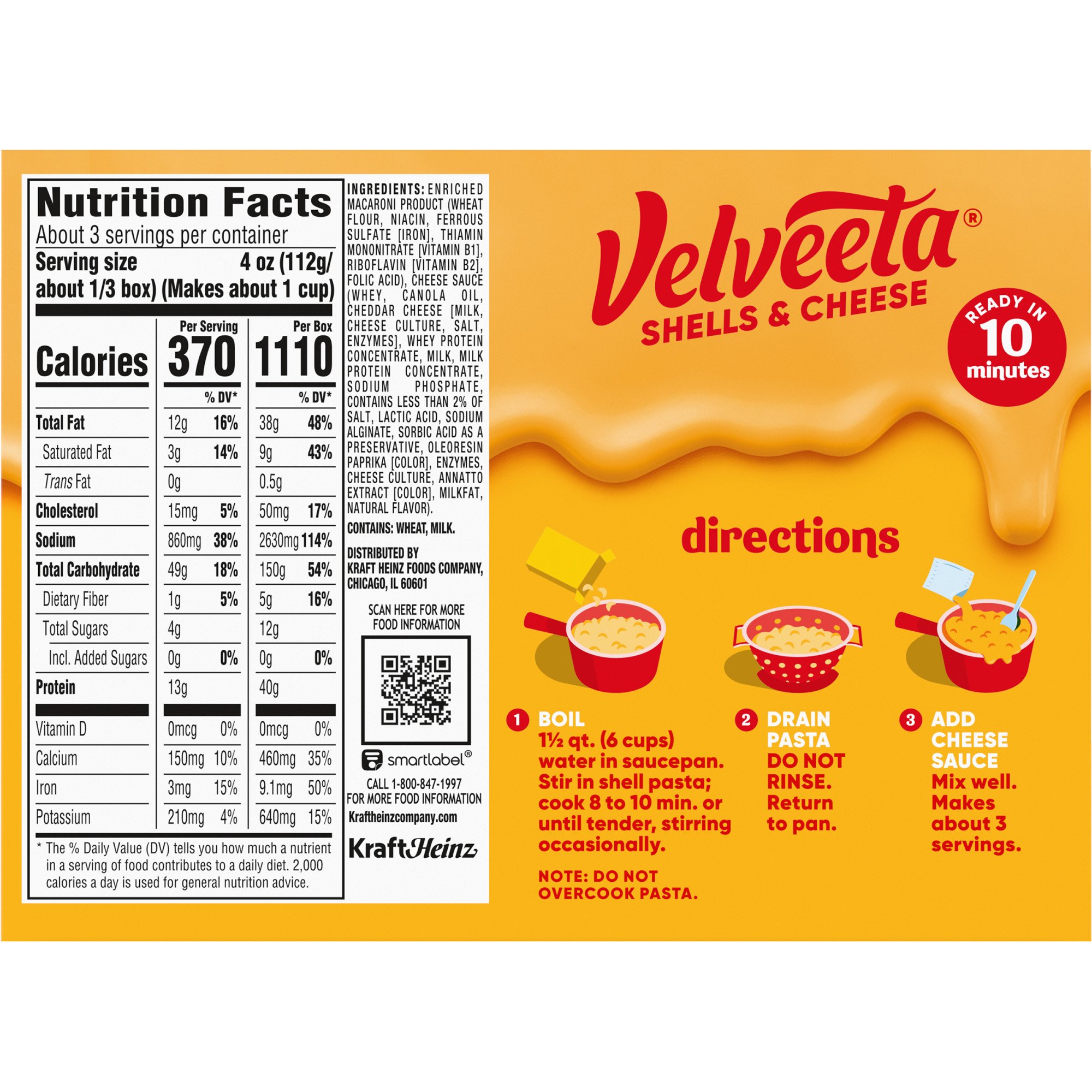 Kraft Velveeta Original Shells & Cheese - Shop Pantry Meals At H-E-B