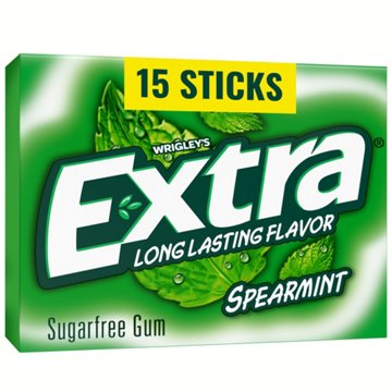 Extra Spearmint Sugar Free Chewing Gum, 15 pc