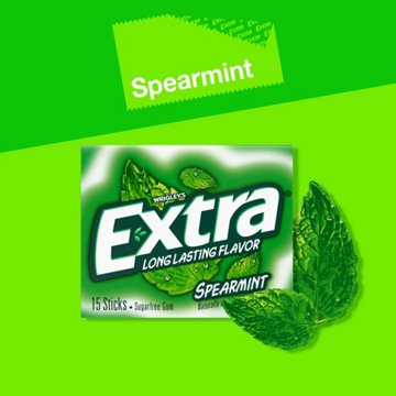 Extra Spearmint Sugar Free Chewing Gum, 15 pc
