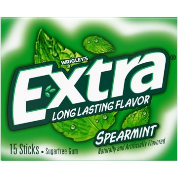Extra Spearmint Sugar Free Chewing Gum, 15 pc