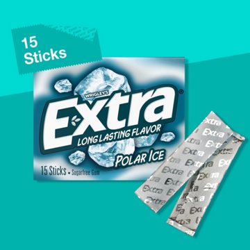 Extra Polar Ice Sugar Free Chewing Gum, 15 pc