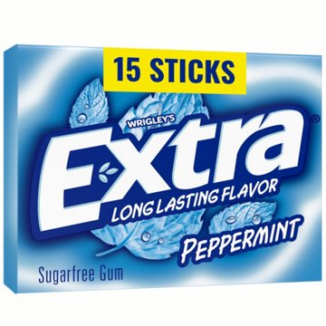 Extra Peppermint Sugar Free Chewing Gum, 15 pc