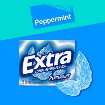 Extra Peppermint Sugar Free Chewing Gum, 15 pc