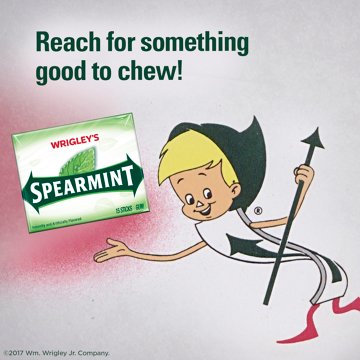 Wrigley's Spearmint Chewing Gum, 15 pc