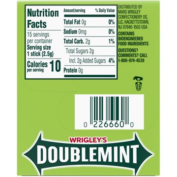 Doublemint Chewing Gum, 15 pc