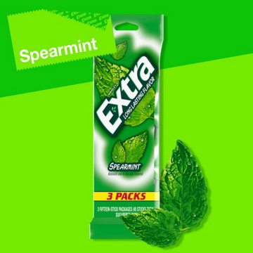 Extra Spearmint Sugar Free Chewing Gum, 3 pk, 45 pc