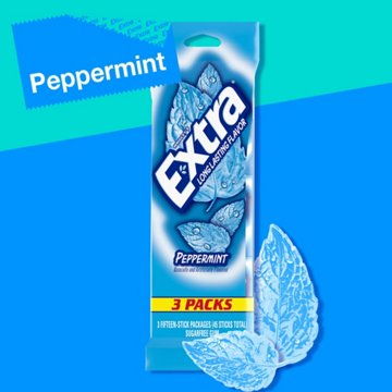Extra Peppermint Sugar Free Chewing Gum, 3 pk, 45 pc