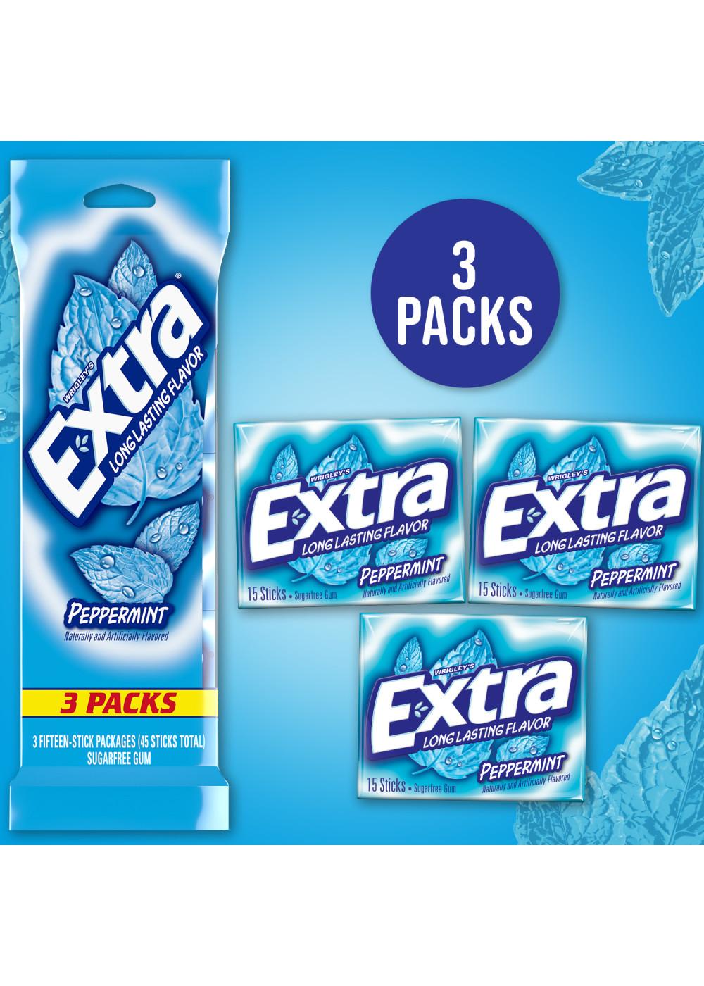 Extra Peppermint Sugar Free Gum, 3 pk; image 5 of 7