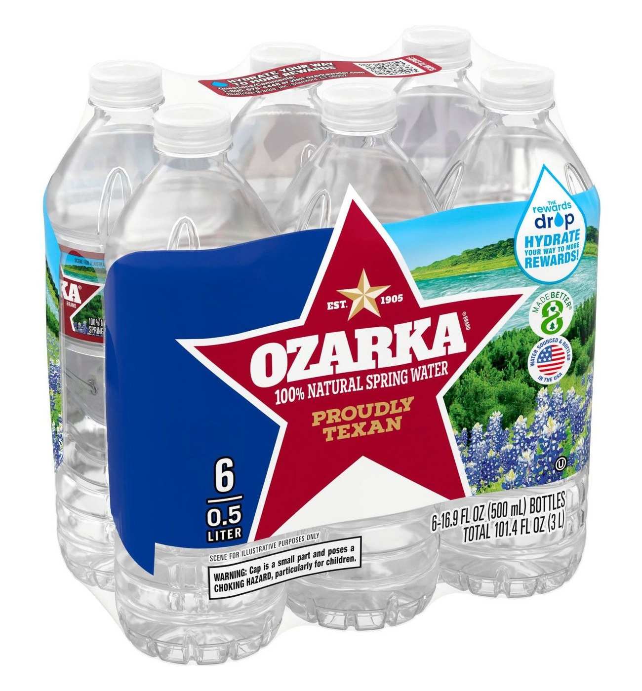 Ozarka 100% Natural Spring Water 6 pk Bottles; image 1 of 5
