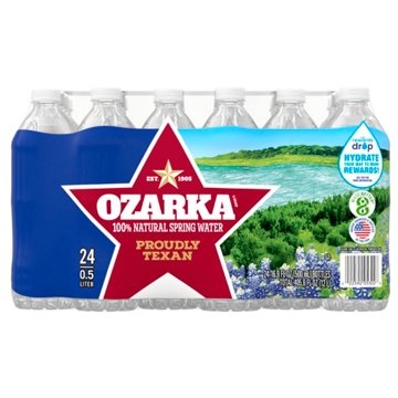 Ozarka 100% Natural Texas Spring Water 24 pk Bottles, 16.9 oz