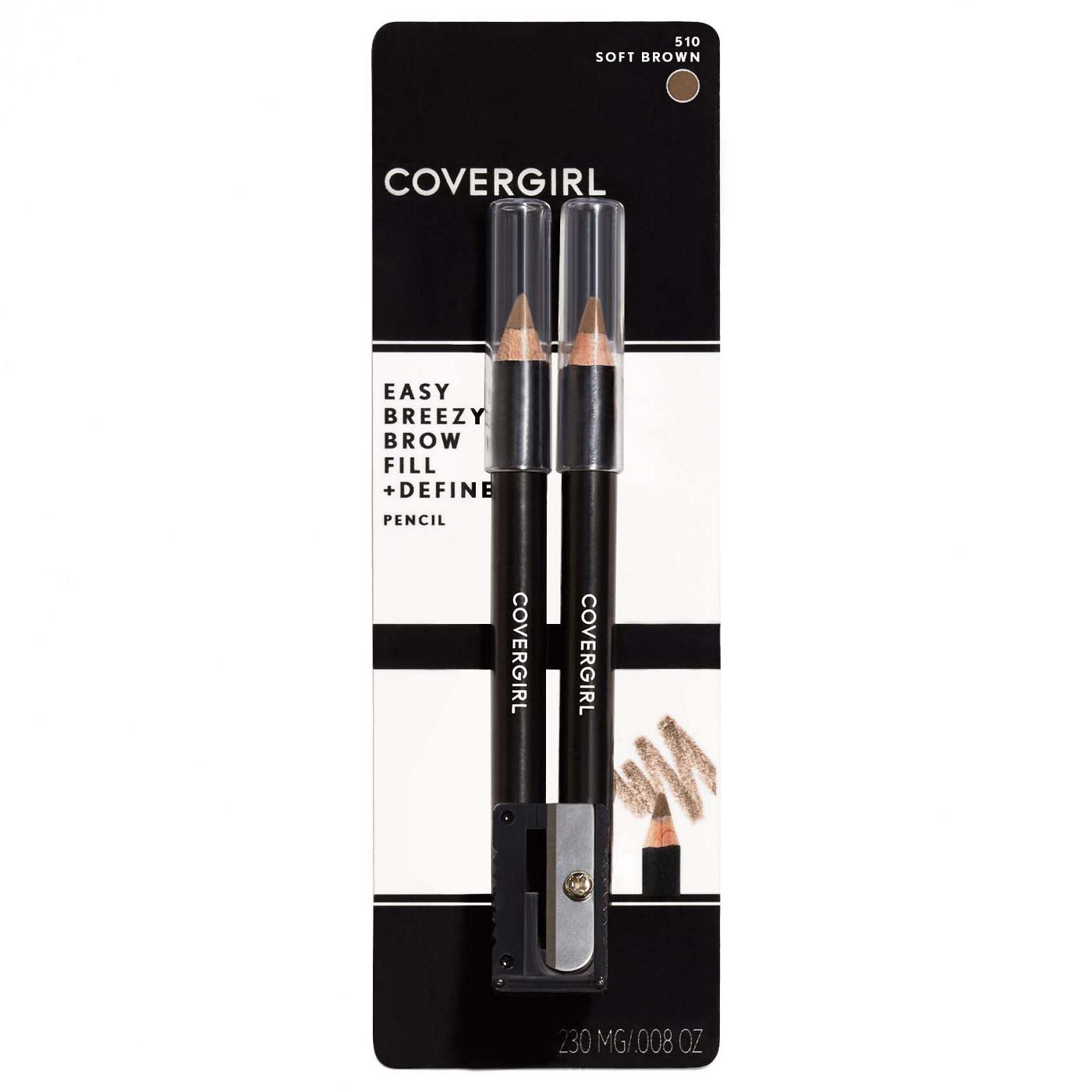 Covergirl Easy Breezy Brow Fill + Define Pencils 510 Soft Brown; image 1 of 4