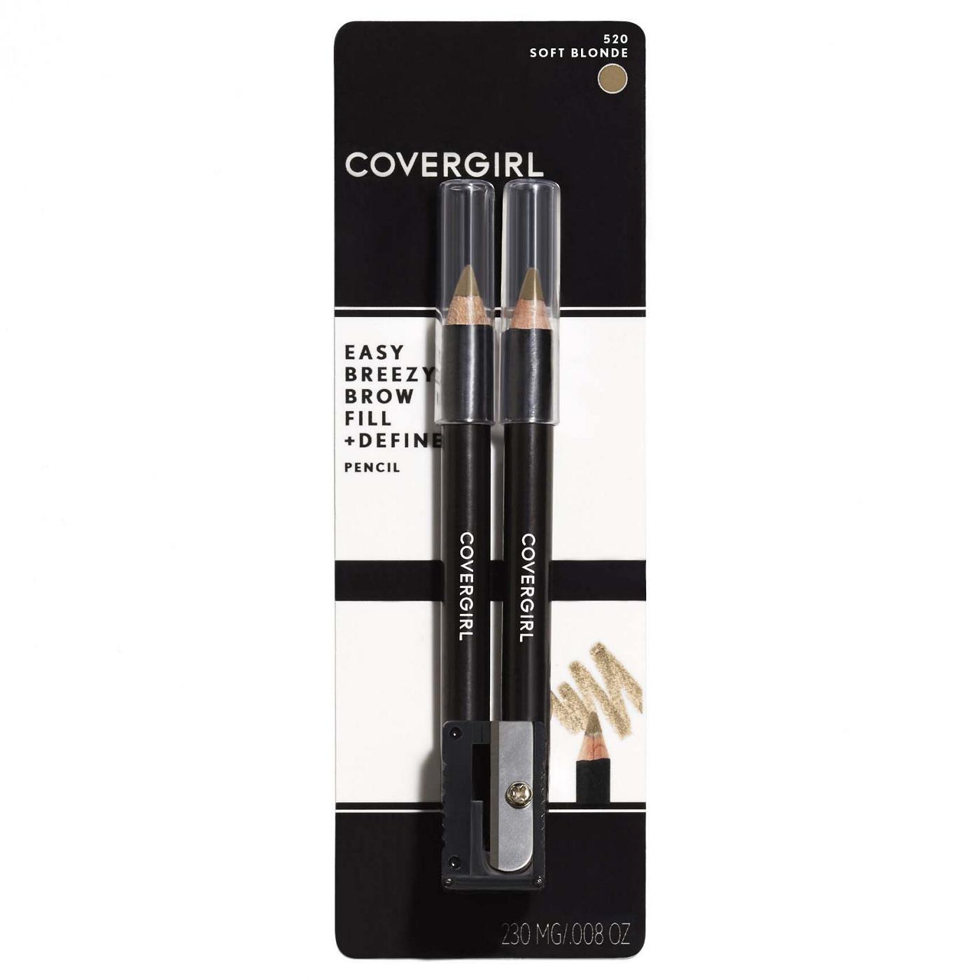 Covergirl Easy Breezy Brow Fill + Define Pencils 520 Soft Blonde; image 1 of 3