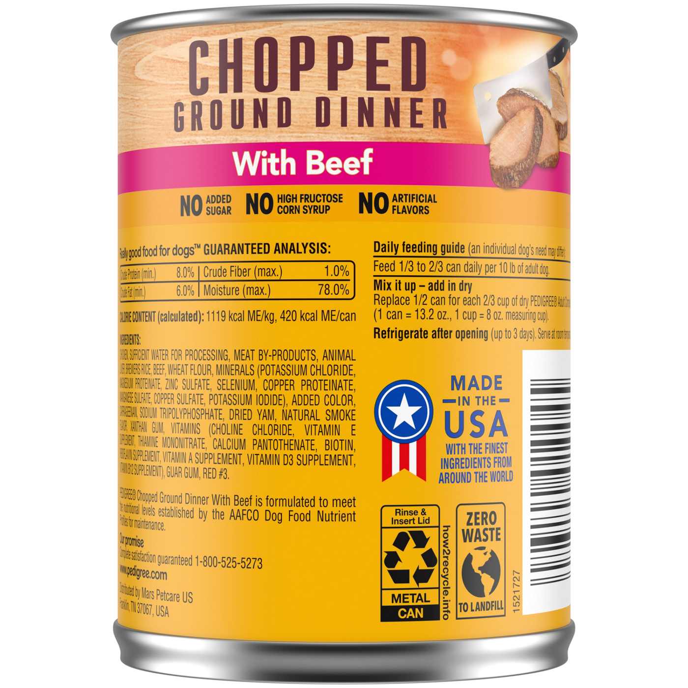 Pedigree Chopped Ground Dinner with Beef Soft Wet Dog Food; image 2 of 5