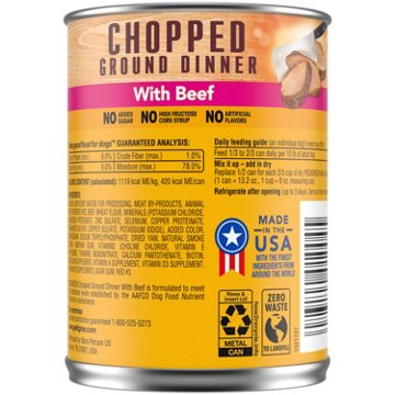 Pedigree Chopped Ground Dinner Adult Canned Soft Wet Dog Food - Beef